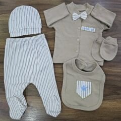 Çizgili 5'li yenidoğan takım 0-3 ay