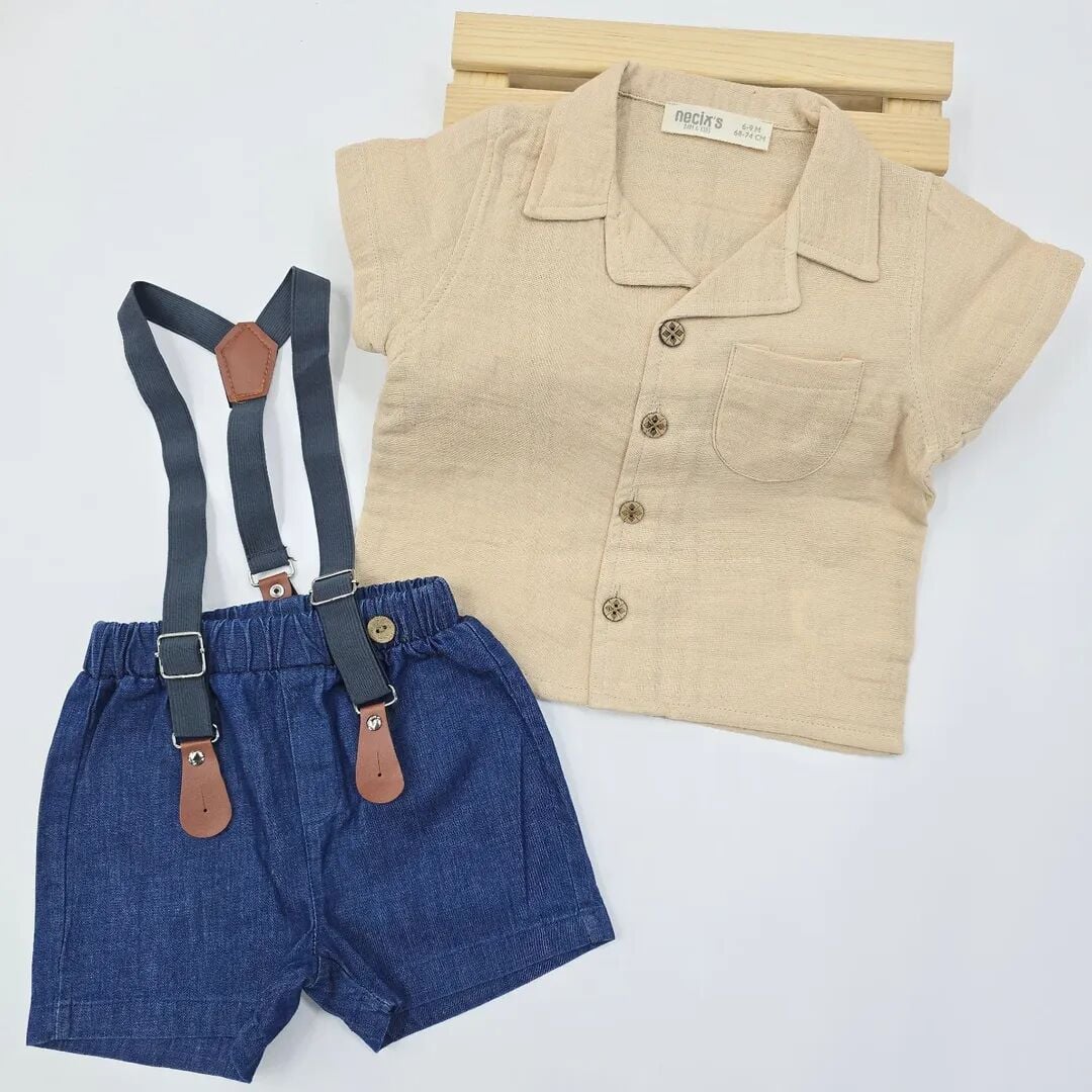 NECİX ASKILI PAPYONLU TAKIM 6-9-12-18-24 AY