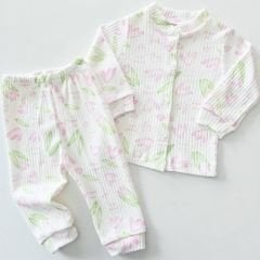 Cix baby fitilli yaprak desenli takım