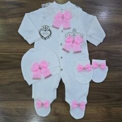 Taşlı bereli eldivenli penye tulum