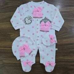 Taşlı bereli eldivenli penye tulum