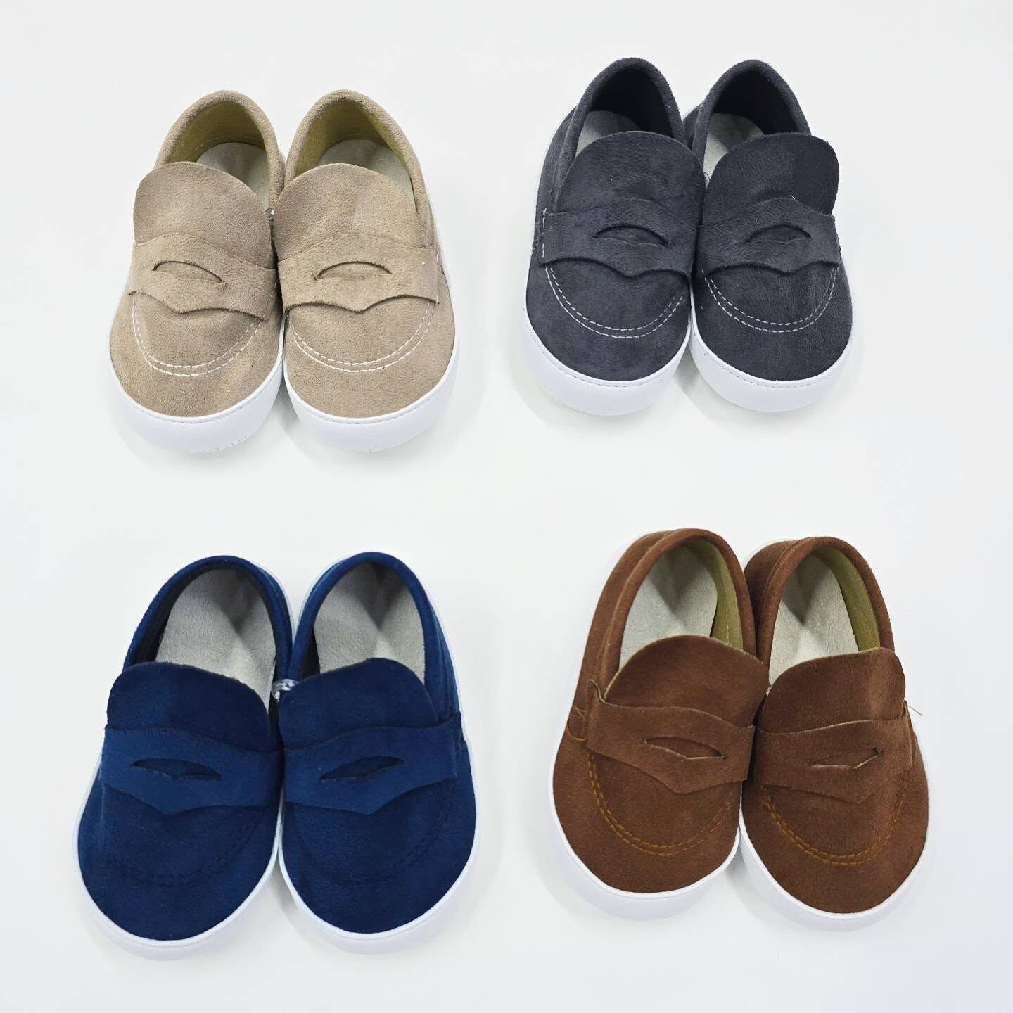 Süet makosen erkek bebek ayakkabı 0-6-12 ay