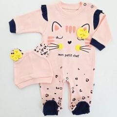 Annora baby kedili şapkalı tulum