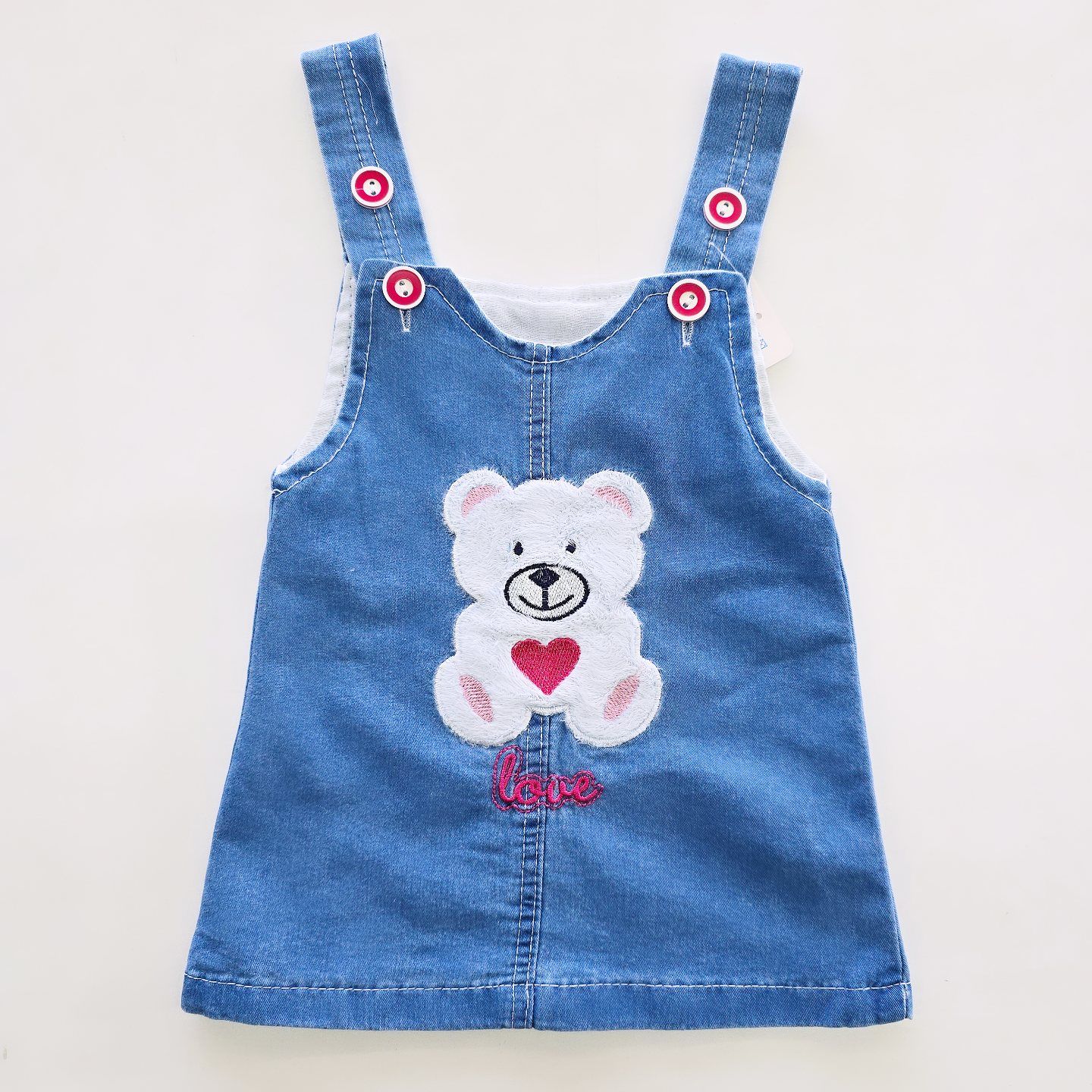 Be&en kids ayıcıklı kot elbise