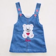 Be&en kids ayıcıklı kot elbise