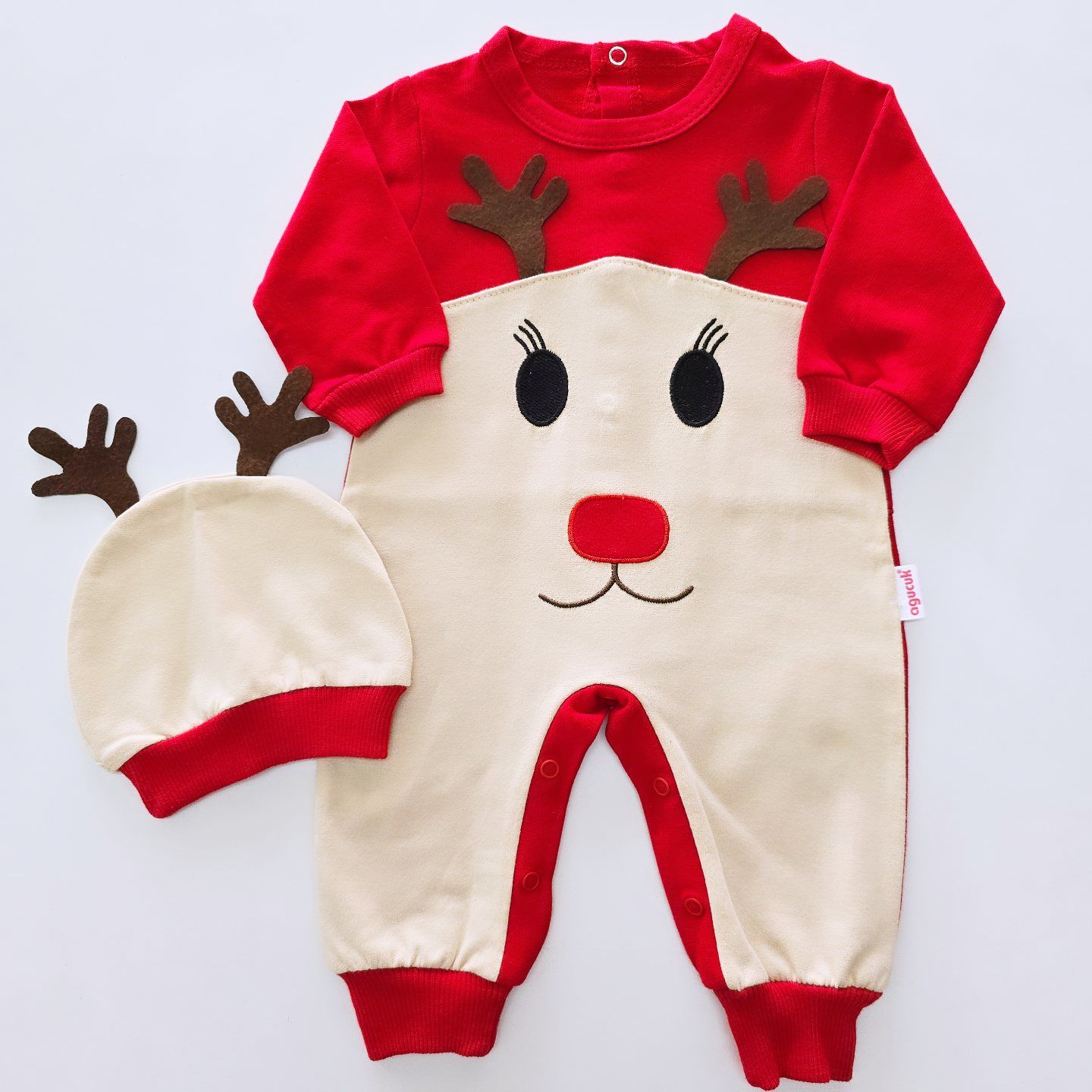 Agumini baby bereli geyikli noel tulum