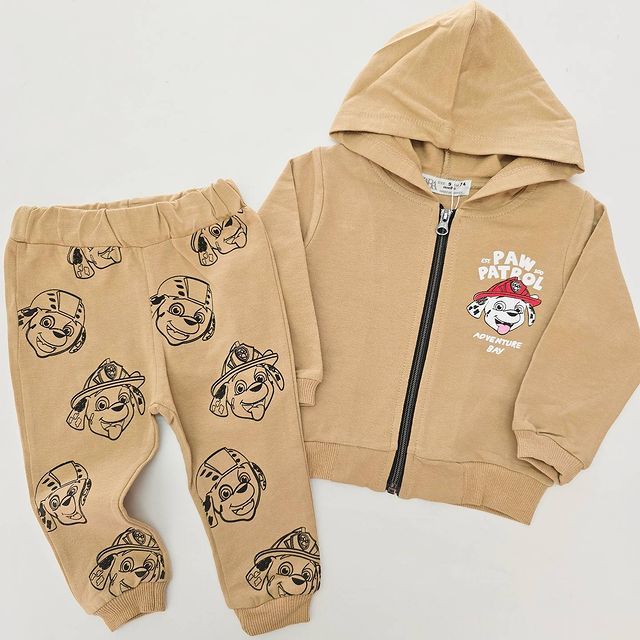 Zara paw patrol ceketli takım krem