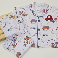 Arabalı yazlık pijama 3-4-5-6 yaş