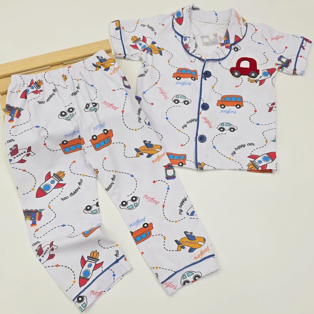 Arabalı yazlık pijama 3-4-5-6 yaş