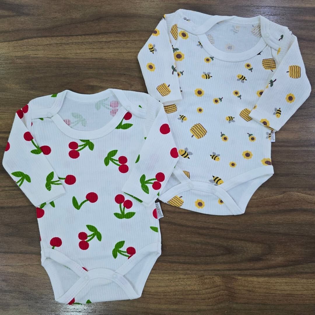 Nayınom Baskılı penye fitilli çıtçıtlı badi