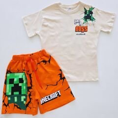 Minizade kids boss şortlu takım