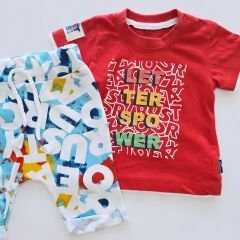 Miniworld baby yazılı şortlu takım