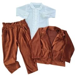 Gömlekli kadife takım
