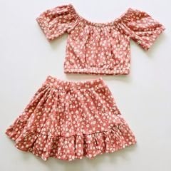 Deco kids çiçekli etekli takım