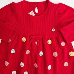 Deco baby smile emojli waffle elbise