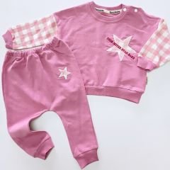 Chocukcha baby yıldızlı kareli takım