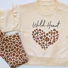 Vovido baby leoparlı kalpli takım