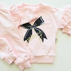 Picossa baby kolu fırfırlı fiyonklu takım