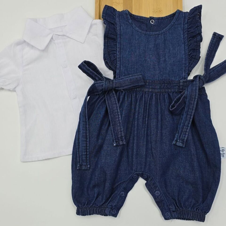 JOLLY JOY GÖMLEKLİ KOT SLOPET 6-9-12-18-24 AY (DAR KALIP) 18-24 ay (92 cm)