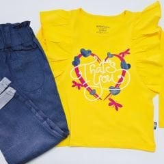 Nazar kids kalpli fırfırlı kotlu takım