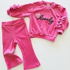 Deco baby lovely nakışlı kadife takım