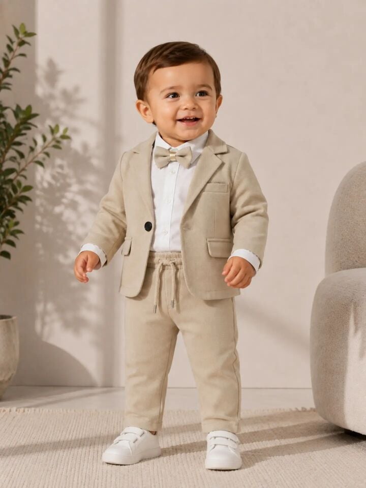 Çeketli erkek bebek takım elbise 6-9-12-18-24 ay