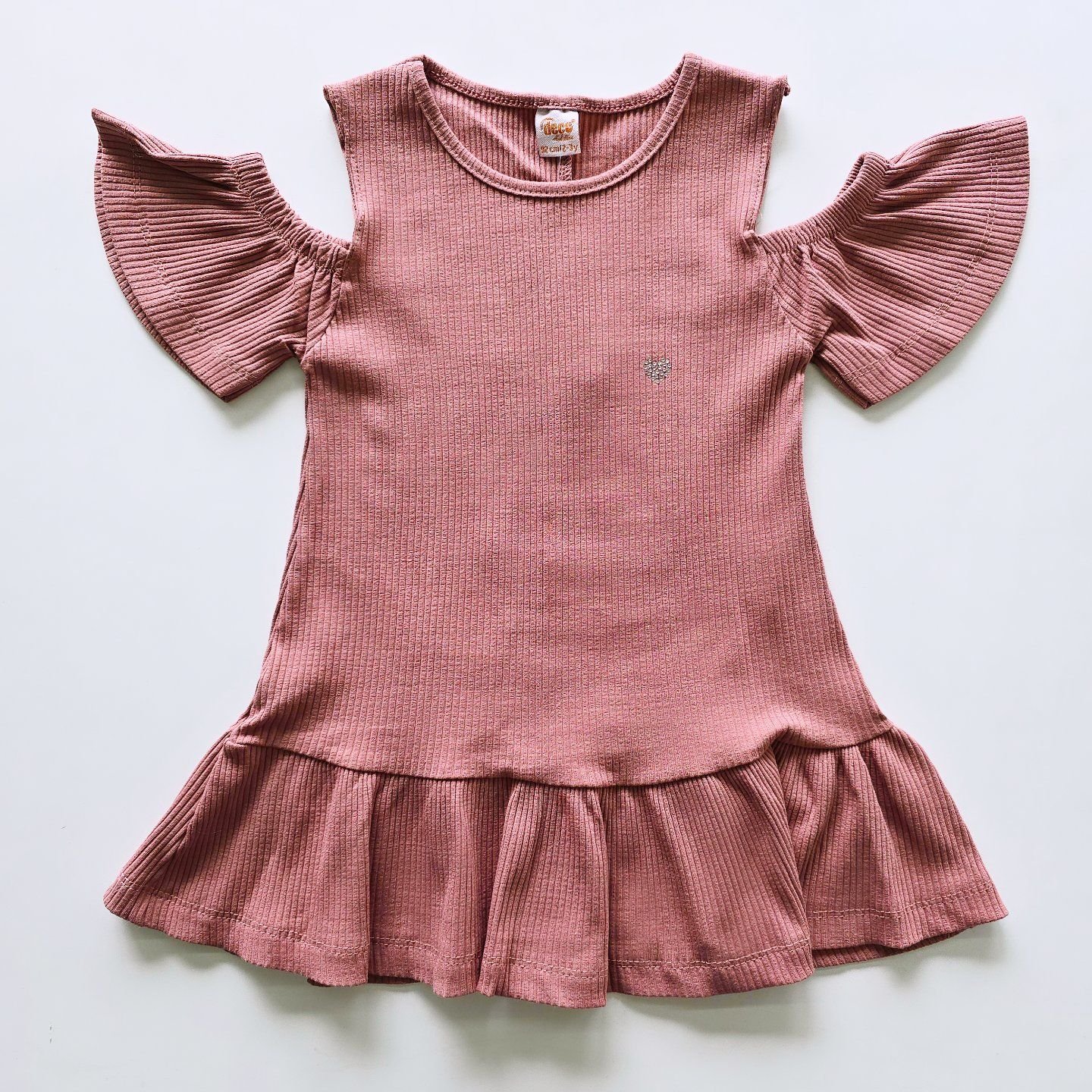 Deco kids fitilli taşlı kalpli elbise