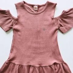 Deco kids fitilli taşlı kalpli elbise