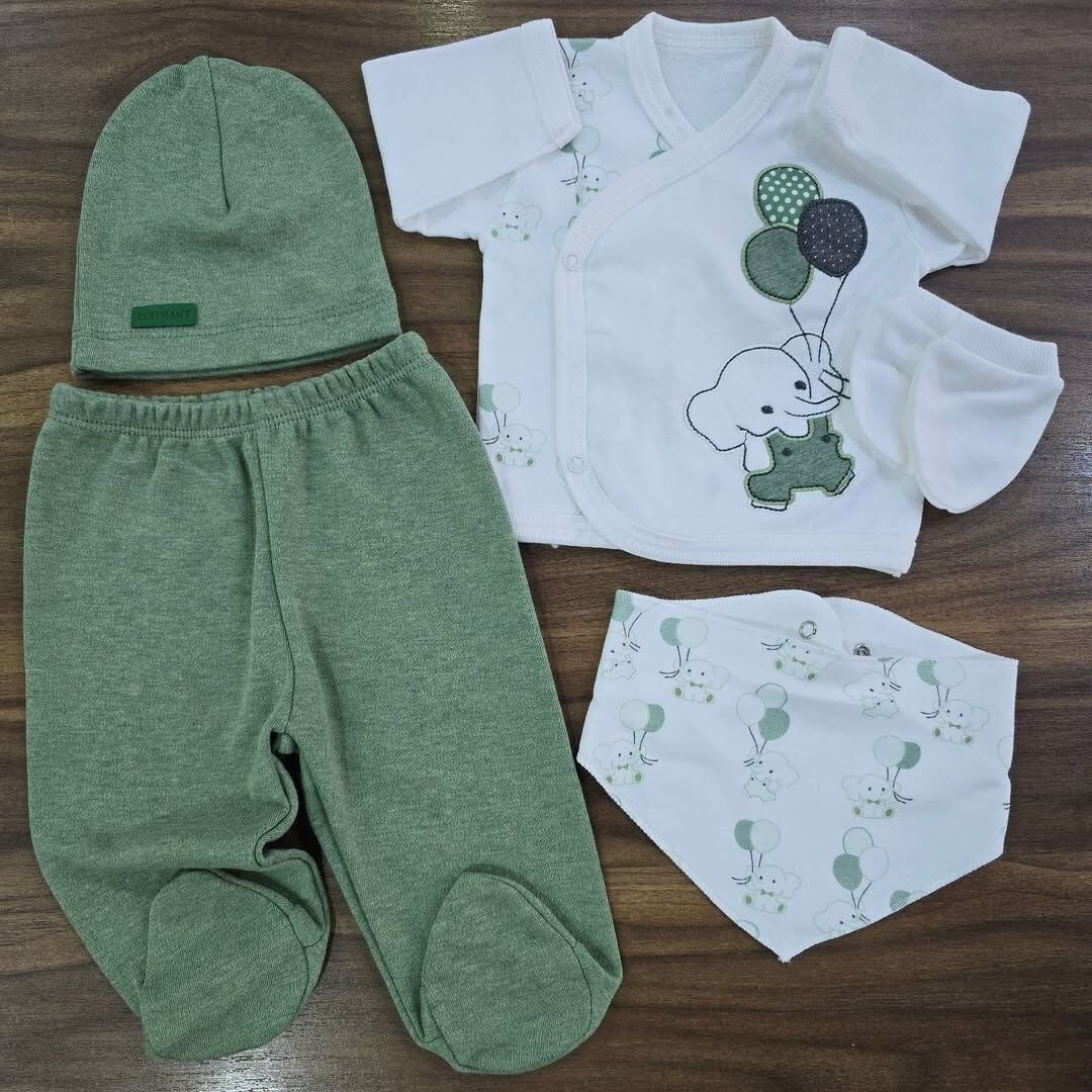 Filli balon modelli 5'li yenidoğan takım