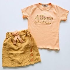 Cmk kids fitilli şort etekli takım