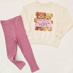 Chocukcha kids ayıcıklı fitilli taytlı takım