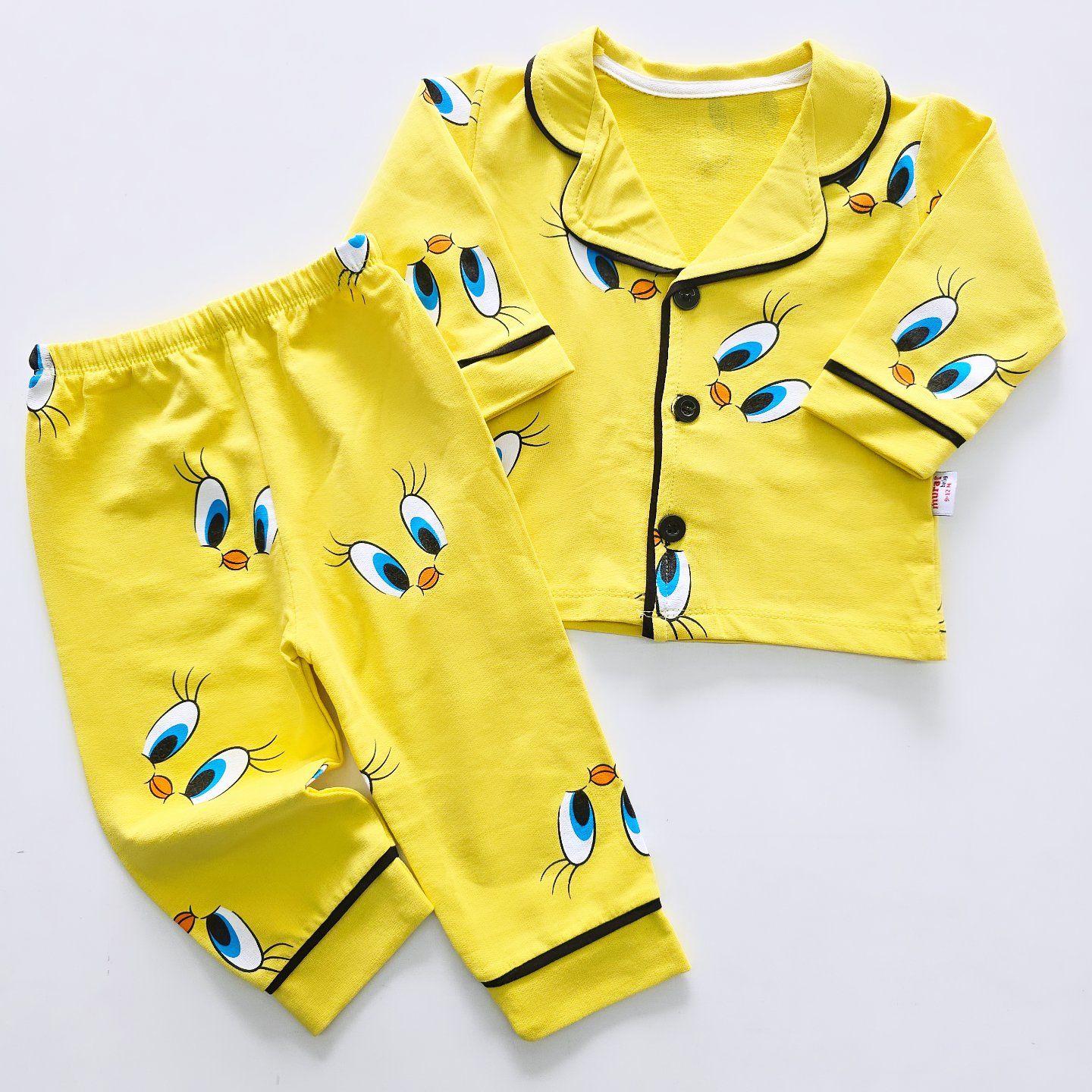 Murat baby civcivli düğmeli pijama takım