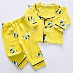 Murat baby civcivli düğmeli pijama takım