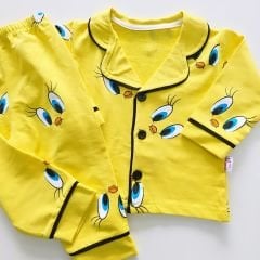Murat baby civcivli düğmeli pijama takım