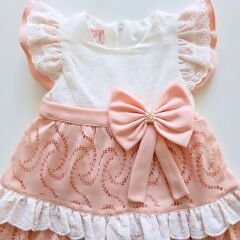 Misse kids fiyonklu dantelli elbise